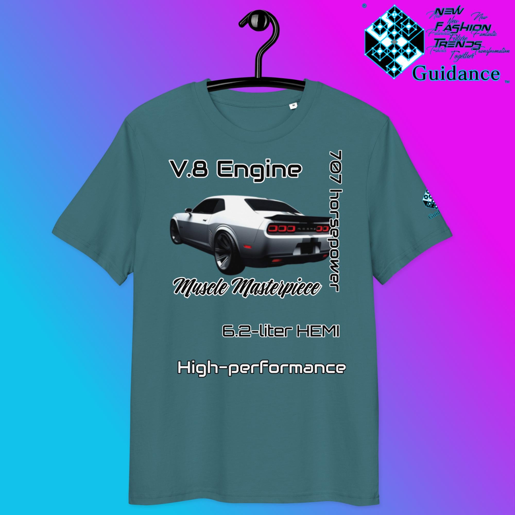 Modern Muscle Car T-Shirt – V8 Power & Bold Rear Design by XGuidance Stargazer 9