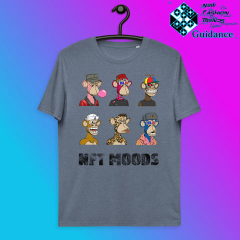 Monkey Moods T-Shirt T-Shirts by XGuidance Dark Heather Blue 12