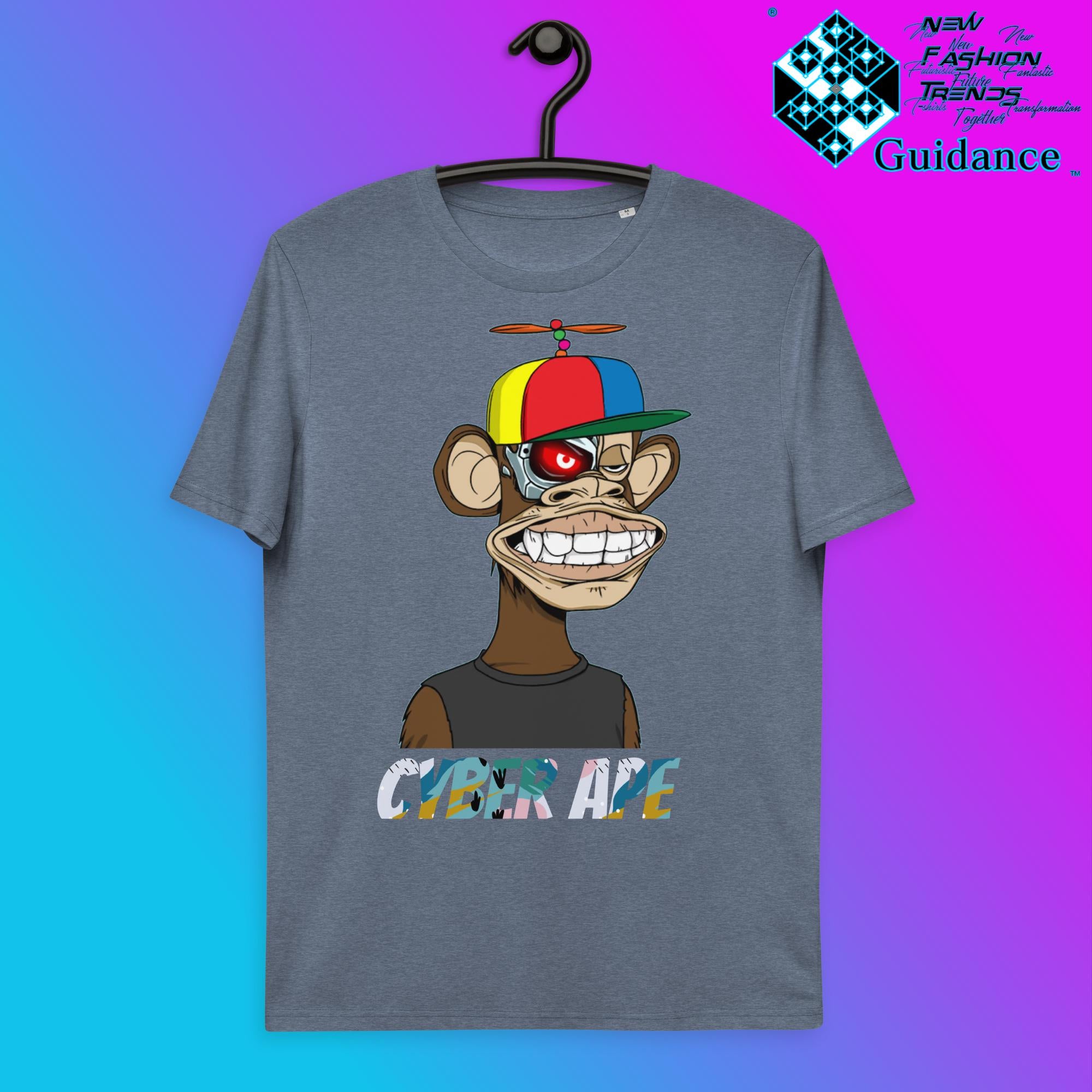 Monkey Terminator T-Shirt T-Shirts by XGuidance Dark Heather Blue 12