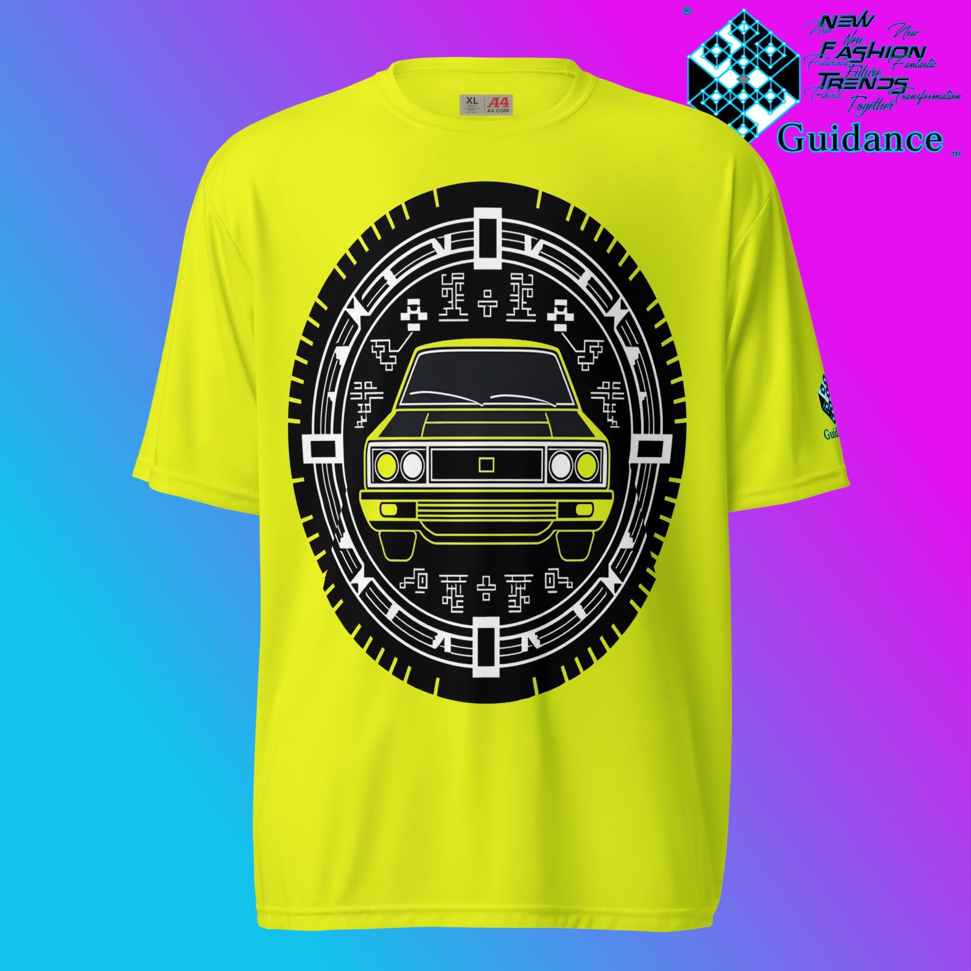 Monochrome Cruise Vintage T Shirt by XGuidance Safety Yellow 10
