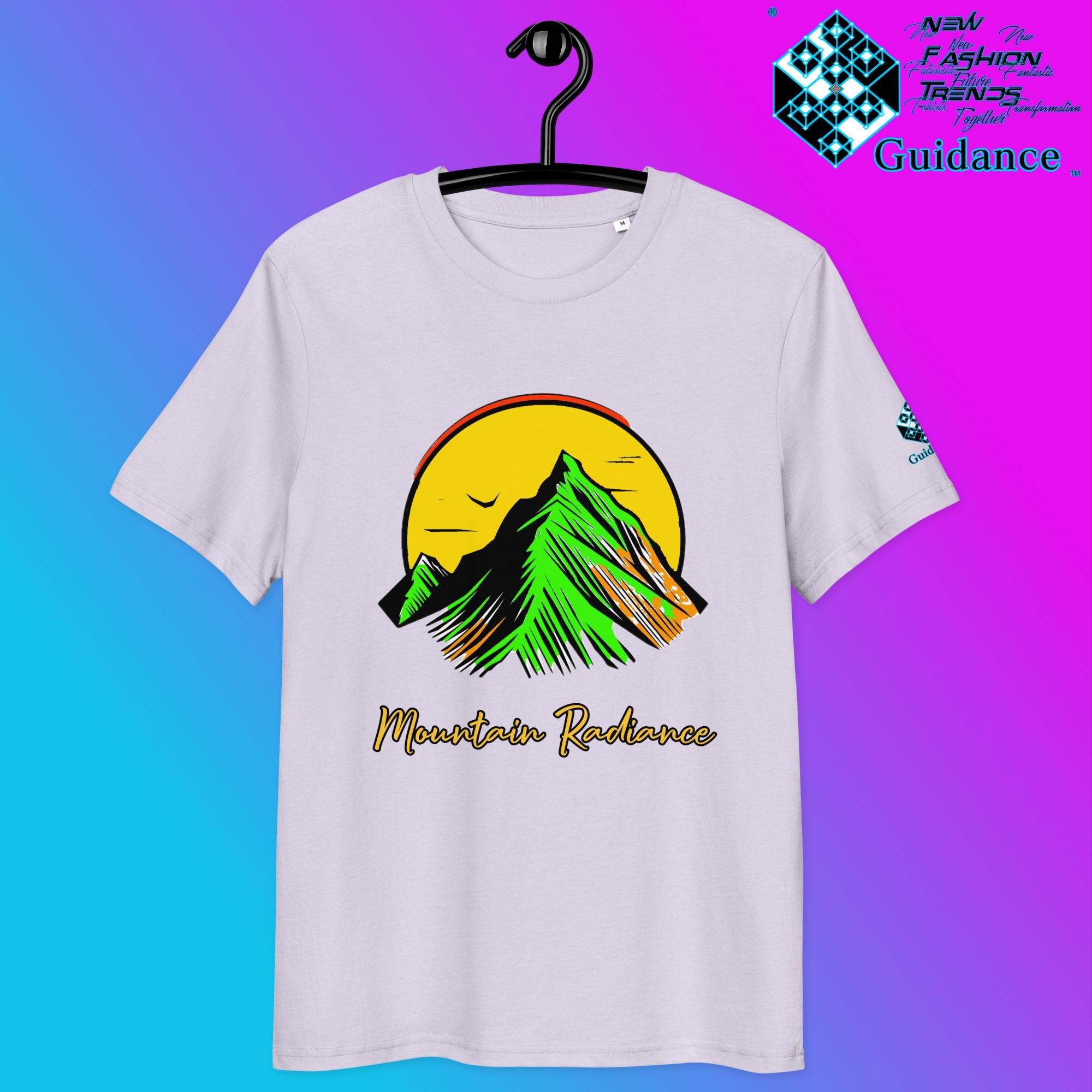 Mountain Radiance T-Shirt – Vibrant Nature & Sun Design by XGuidance Lavender 14