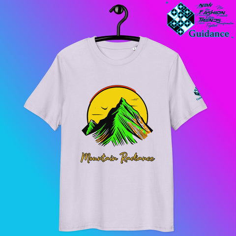 Mountain Radiance T-Shirt – Vibrant Nature & Sun Design by XGuidance Lavender 14