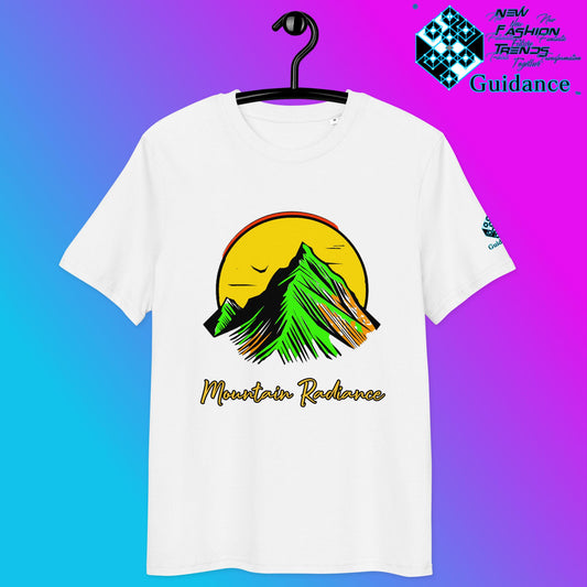 Mountain Radiance T-Shirt – Vibrant Nature & Sun Design by XGuidance White 2