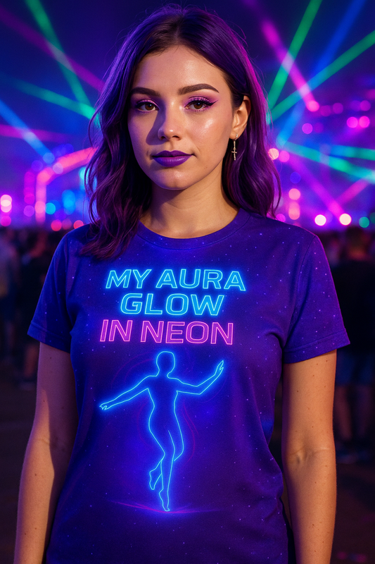 My Aura Glow in Neon T-Shirt, Festival T-Shirts by XGuidance XS 1