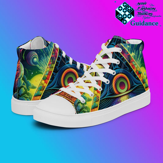 Mystic Whispers High Top Shoes – Enchanted Streetwear Sneakers by XGuidance White 1