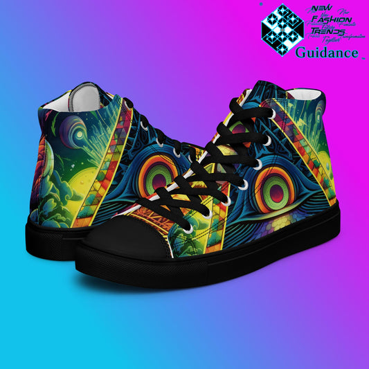 Mystic Whispers High Top Shoes – Enchanted Streetwear Sneakers by XGuidance Black 2