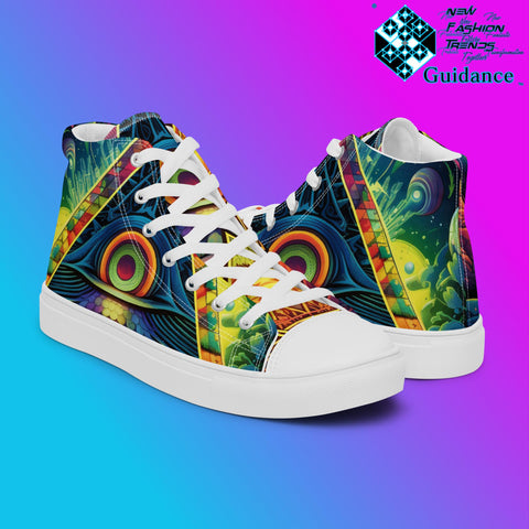 Mystic Whispers High Top Shoes – Enchanted Streetwear Sneakers by XGuidance Black 7