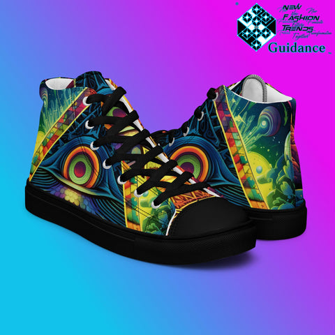 Mystic Whispers High Top Shoes – Enchanted Streetwear Sneakers by XGuidance Black 8