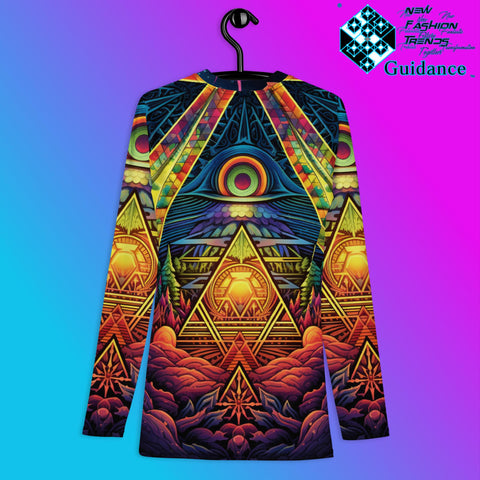 Mystic Whispers Psychedelic Long Sleeve Rash Guard by XGuidance XS 2
