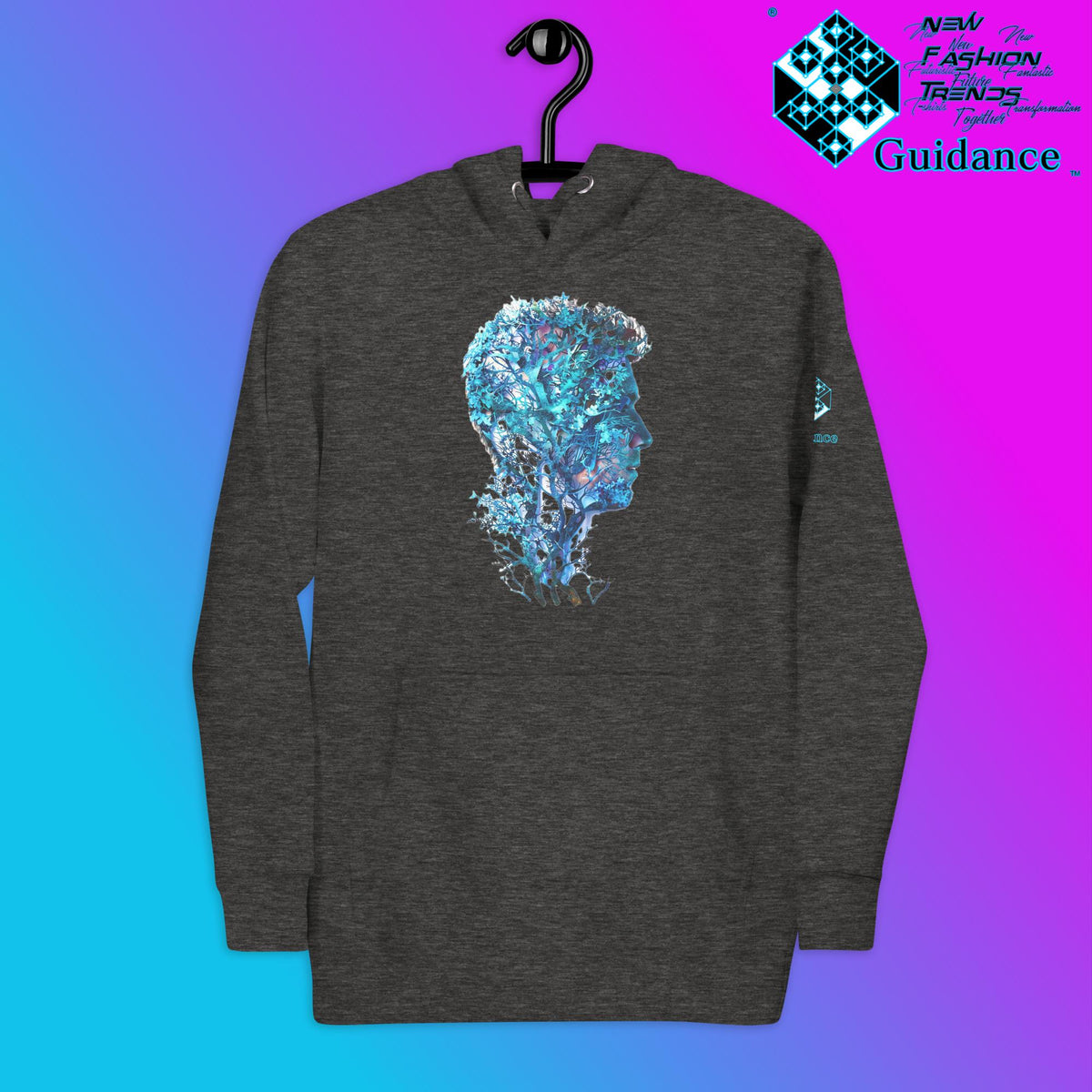Nature’s Reflection Hoodie – Human and Tree Symbolism by XGuidance Charcoal Heather 3