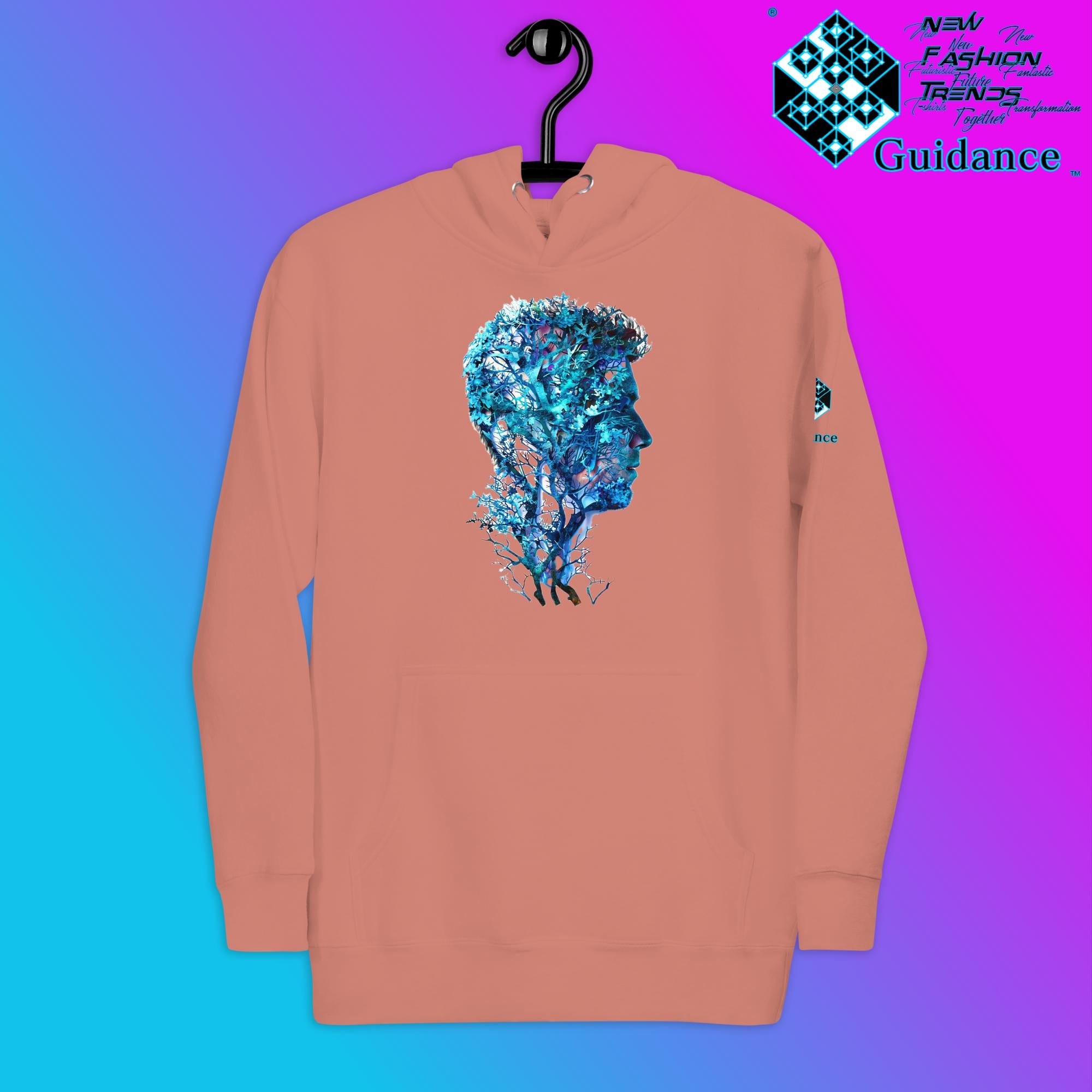 Nature’s Reflection Hoodie – Human and Tree Symbolism by XGuidance Dusty Rose 4