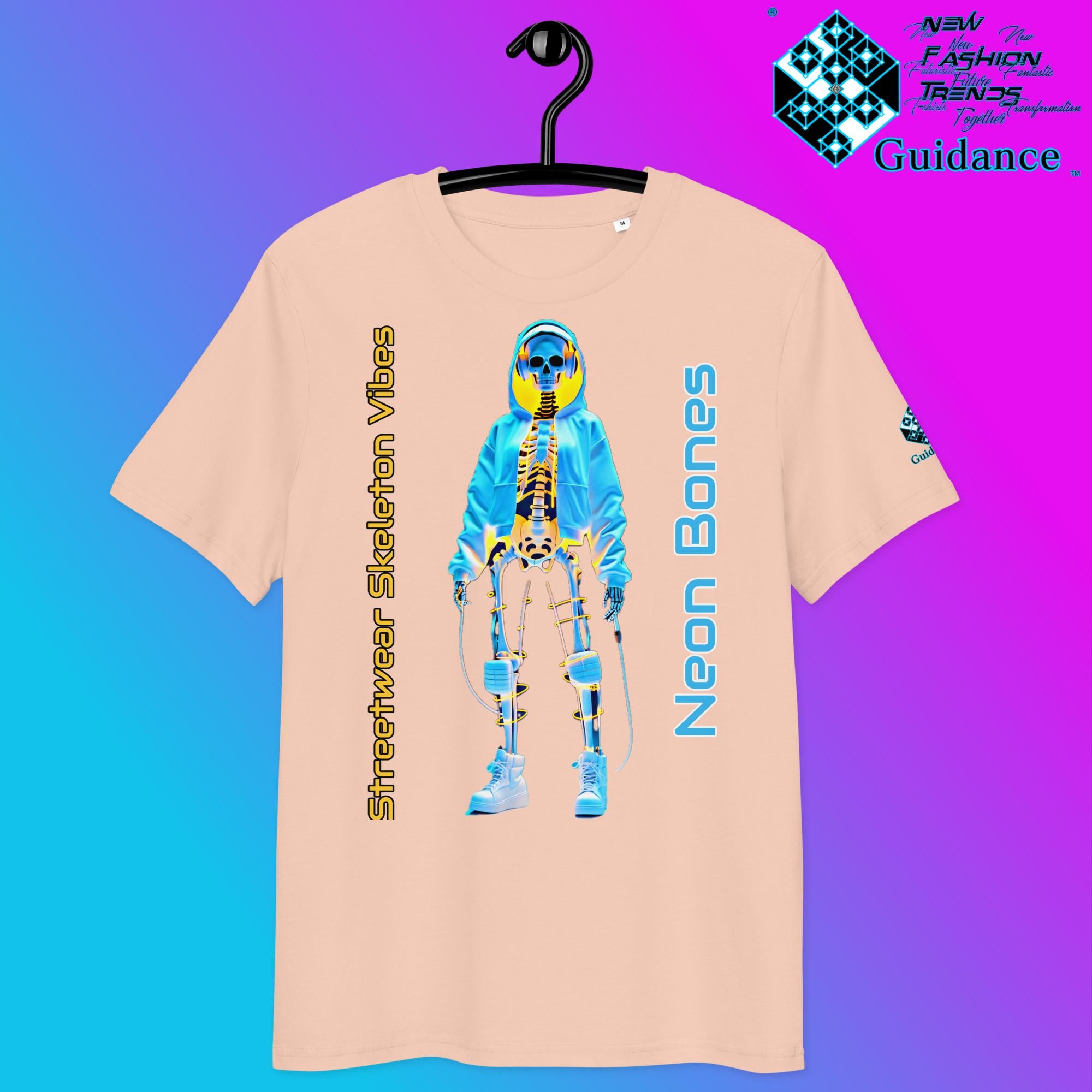 Neon Bones Tee – Futuristic X-Ray Skeleton Streetwear by XGuidance Fraiche Peche 10