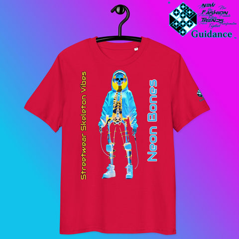 Neon Bones Tee – Futuristic X-Ray Skeleton Streetwear by XGuidance Red 15