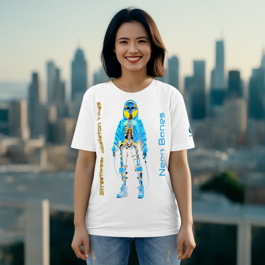 Neon Bones Tee – Futuristic X-Ray Skeleton Streetwear by XGuidance Black 2