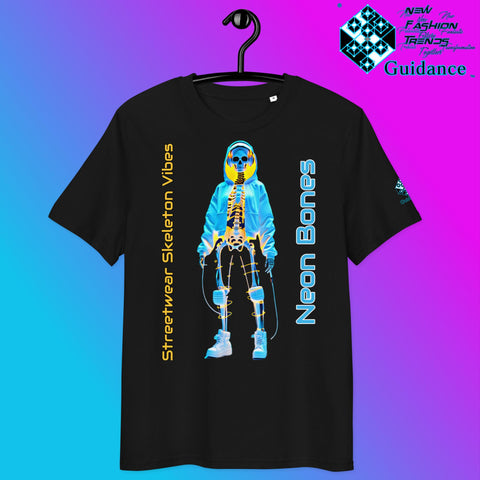 Neon Bones Tee – Futuristic X-Ray Skeleton Streetwear by XGuidance Black 3