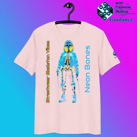 Neon Bones Tee – Futuristic X-Ray Skeleton Streetwear by XGuidance Cotton Pink 6