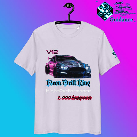 Neon Drift King T-Shirt – V12 Power & High Performance by XGuidance Lavender 7
