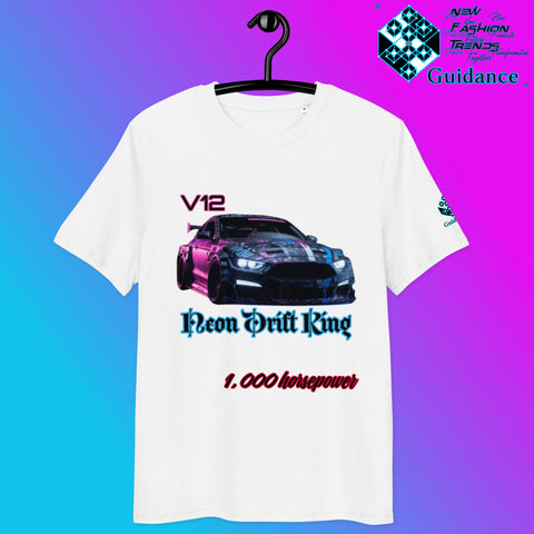 Neon Drift King T-Shirt – V12 Power & High Performance by XGuidance White 9