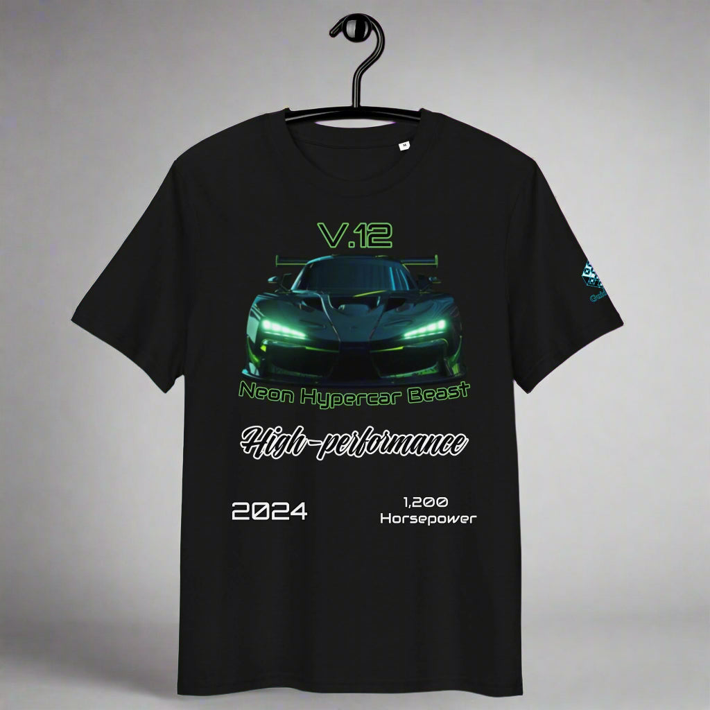 Neon Hypercar Beast Tee – V12 Speed & Futuristic Power by XGuidance Black 1