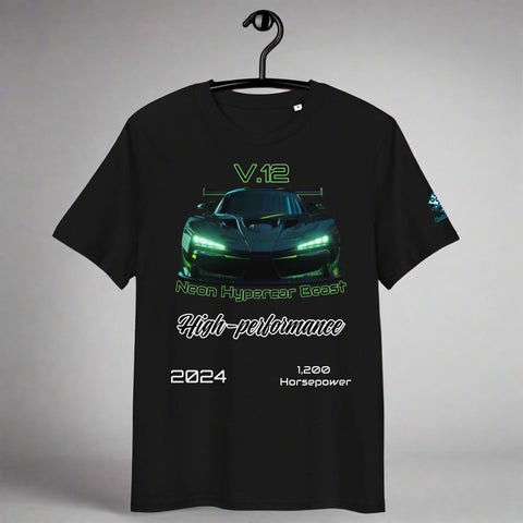 Neon Hypercar Beast Tee – V12 Speed & Futuristic Power by XGuidance Black 1