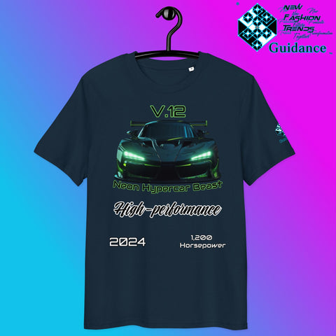 Neon Hypercar Beast Tee – V12 Speed & Futuristic Power by XGuidance French Navy 6