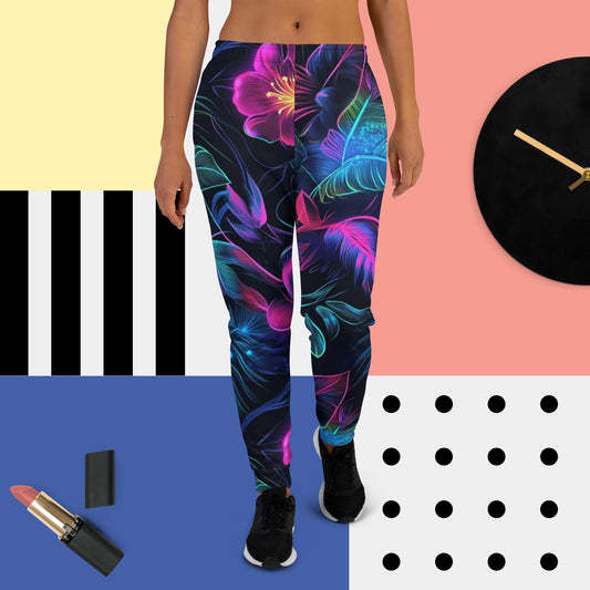 Neon Paradise Joggers – Tropical Vibe Colorful Pants by XGuidance XS 1