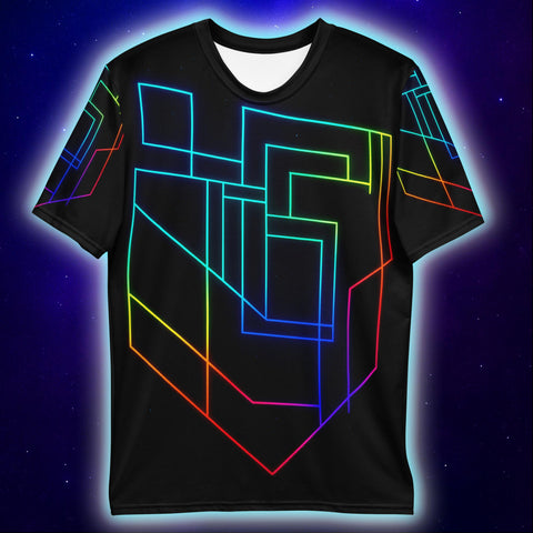 Neon Vector Maze T-Shirt, Techwear Festival T-Shirts by XGuidance XS 2
