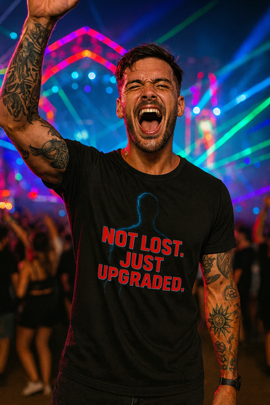 Not Lost. Just Upgraded. T-Shirt – Futuristic Streetwear T-Shirts by XGuidance XS 1