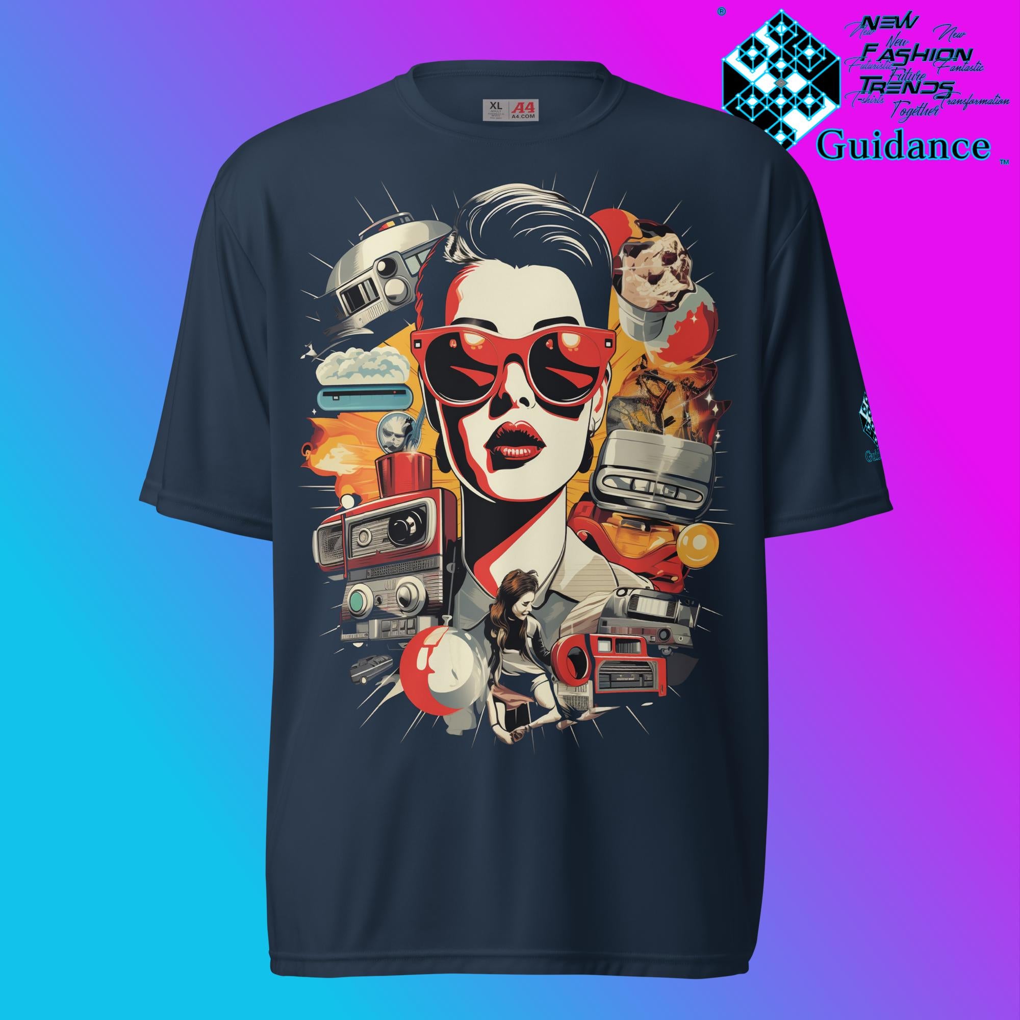 Observe the Past Graphic T Shirt by XGuidance Navy 4