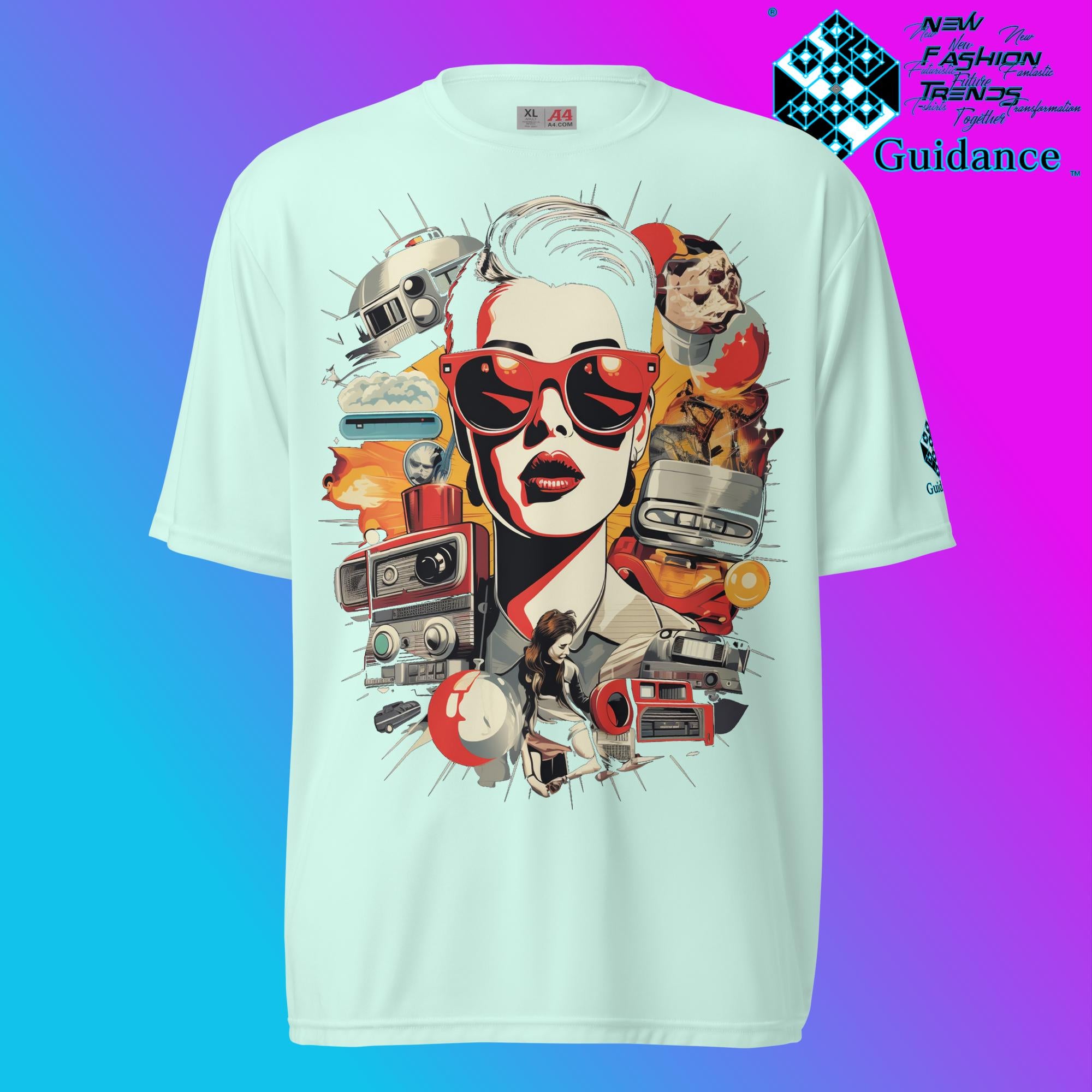 Observe the Past Graphic T Shirt by XGuidance Pastel Mint 5