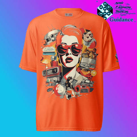 Observe the Past Graphic T Shirt by XGuidance Safety Orange 8
