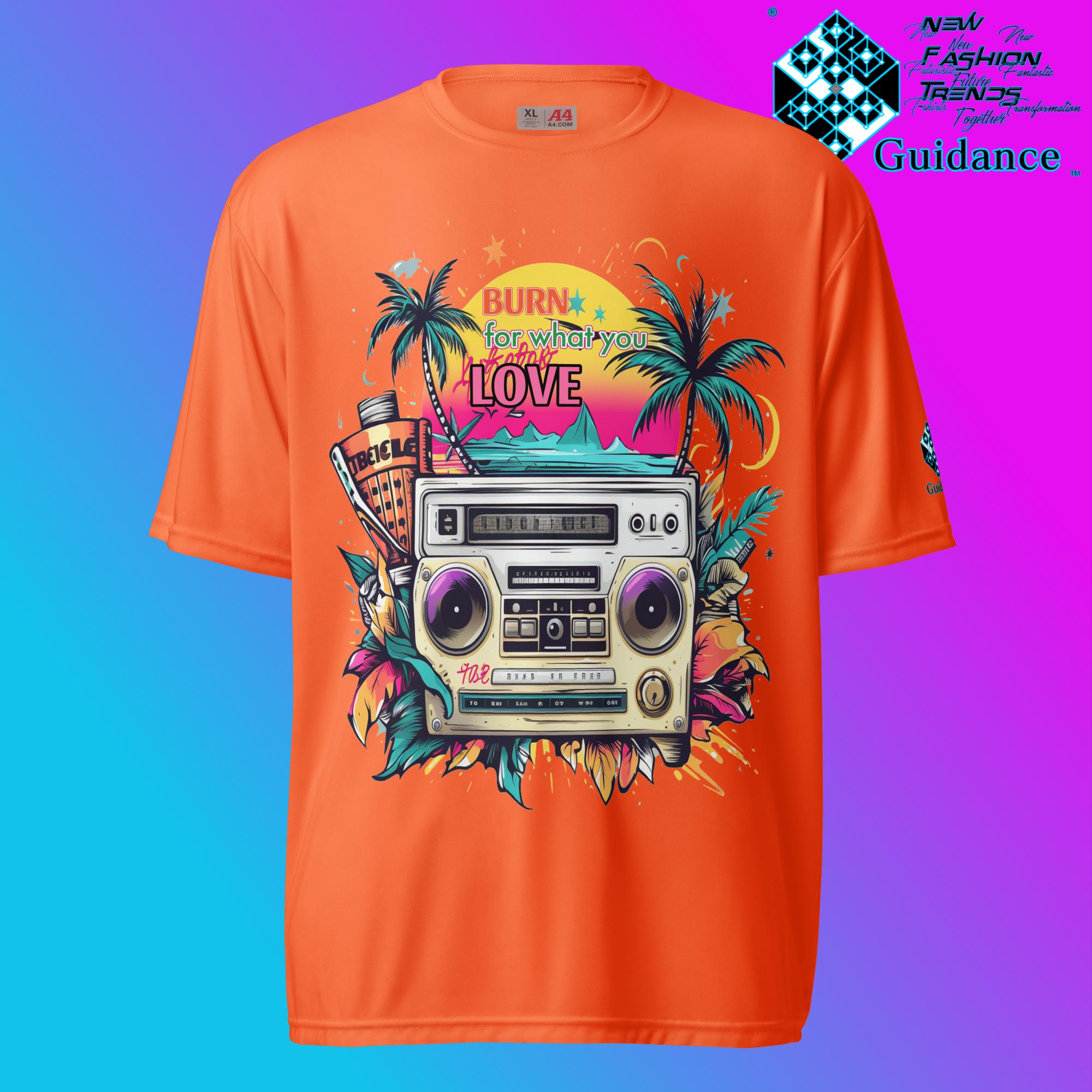 Passion Paradise Groove T Shirt by XGuidance Safety Orange 8