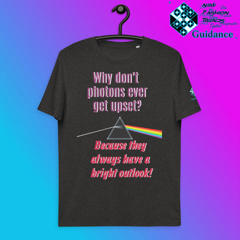 Photons Bright T-Shirt with Science Humor Design by XGuidance Dark Heather Grey 10