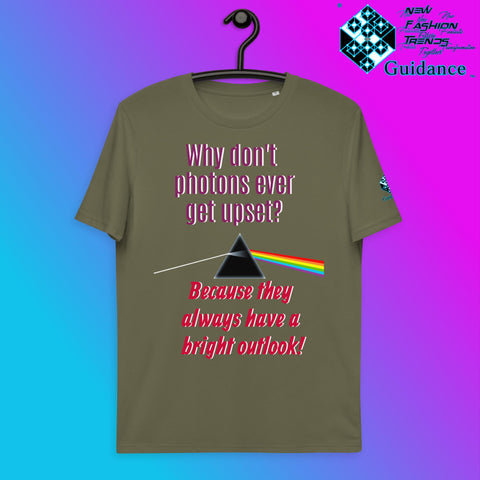 Photons Bright T-Shirt with Science Humor Design by XGuidance Khaki 11