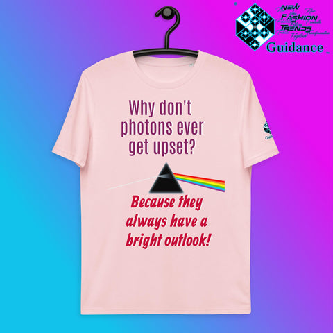 Photons Bright T-Shirt with Science Humor Design by XGuidance Cotton Pink 13