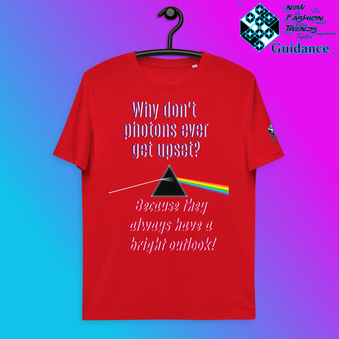 Photons Bright T-Shirt with Science Humor Design by XGuidance Red 4
