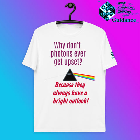 Photons Bright T-Shirt with Science Humor Design by XGuidance White 5