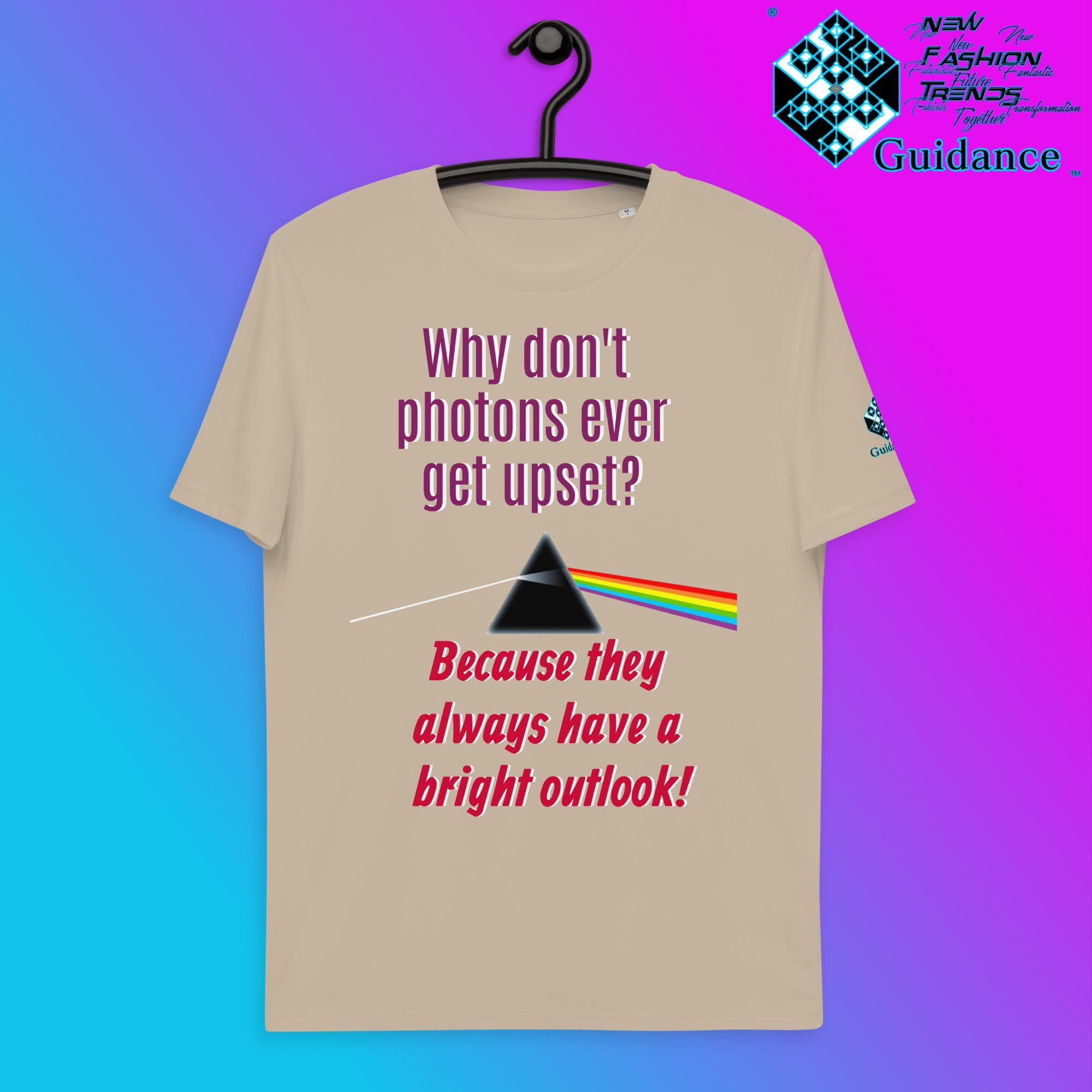 Photons Bright T-Shirt with Science Humor Design by XGuidance Desert Dust 7
