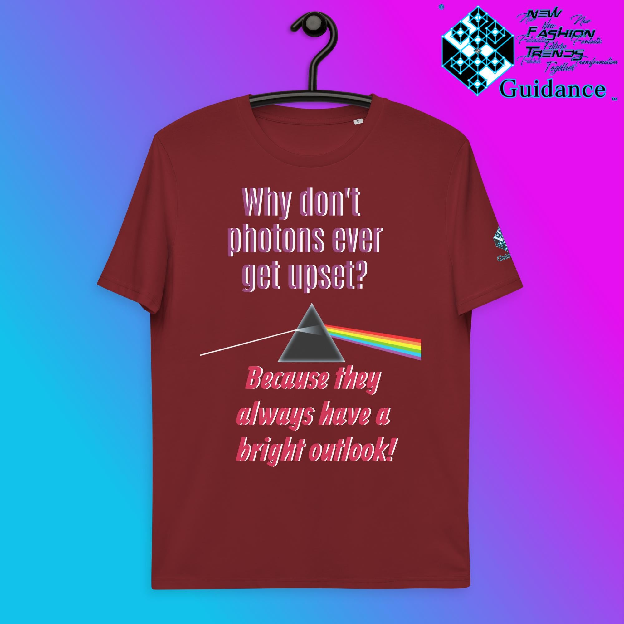 Photons Bright T-Shirt with Science Humor Design by XGuidance Burgundy 9