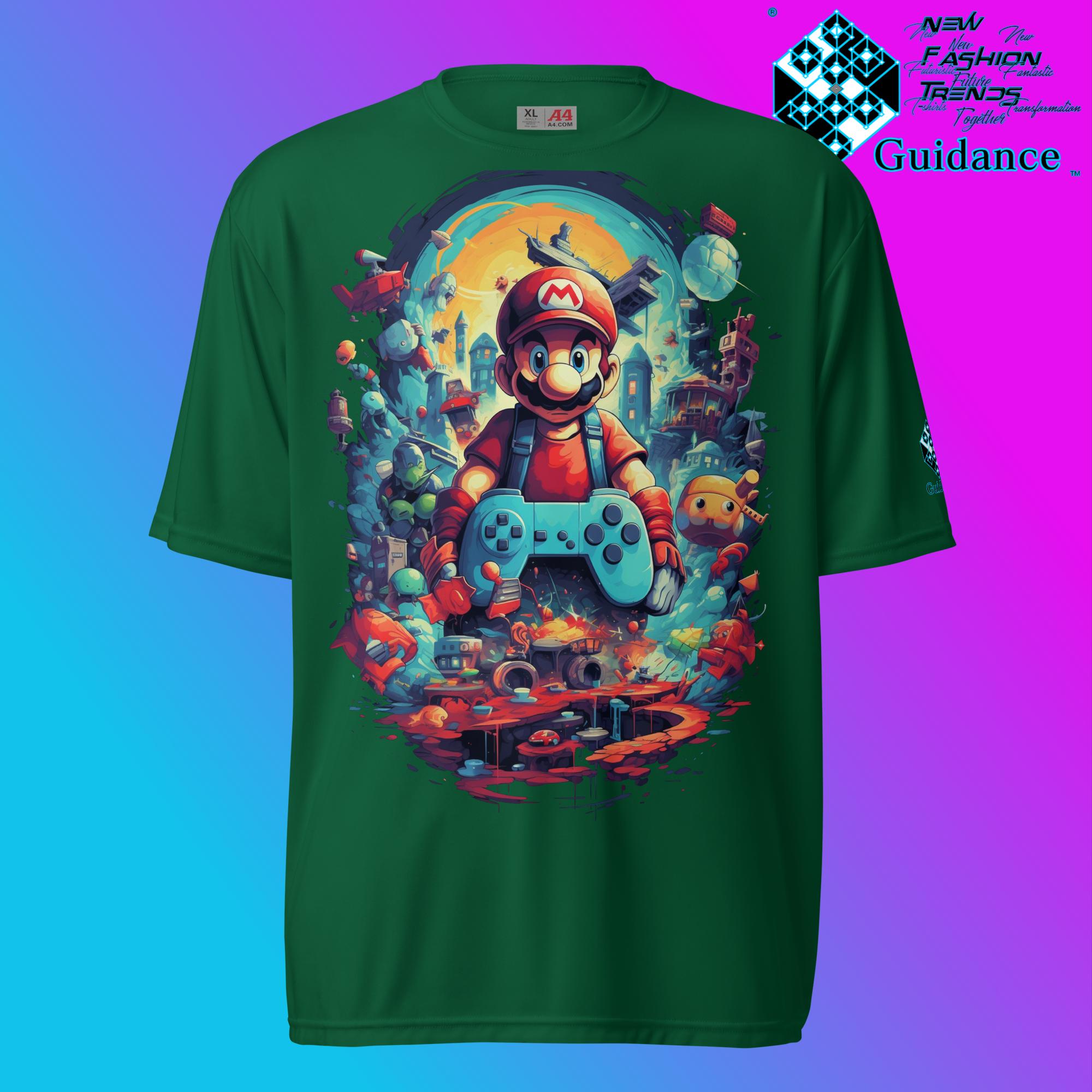 Pixel Adventure Mario Bros Gaming T Shirt by XGuidance Forest Green 3