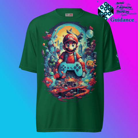 Pixel Adventure Mario Bros Gaming T Shirt by XGuidance Forest Green 3