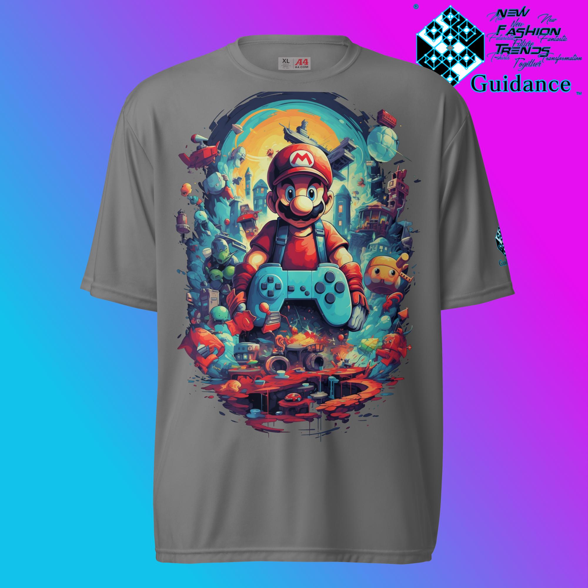 Pixel Adventure Mario Bros Gaming T Shirt by XGuidance Graphite 4