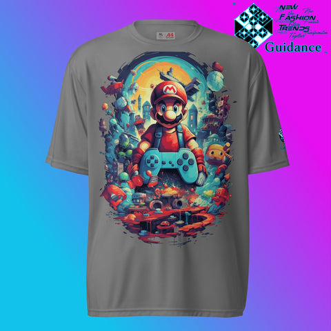 Pixel Adventure Mario Bros Gaming T Shirt by XGuidance Graphite 4