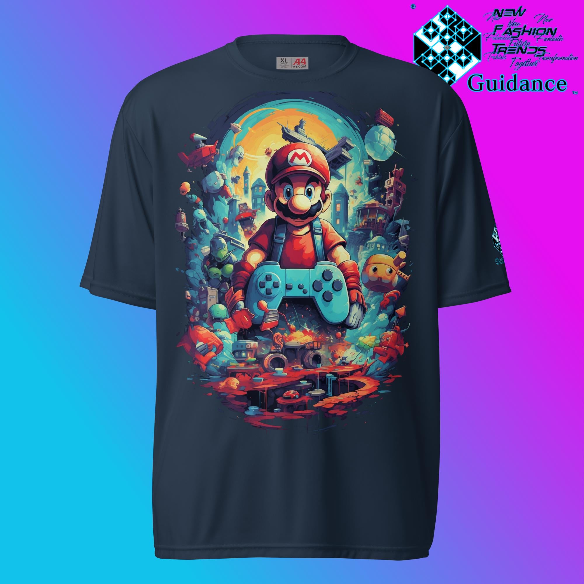 Pixel Adventure Mario Bros Gaming T Shirt by XGuidance Navy 5