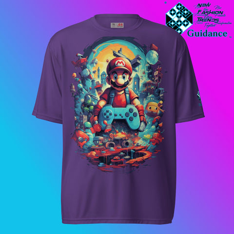 Pixel Adventure Mario Bros Gaming T Shirt by XGuidance Purple 7