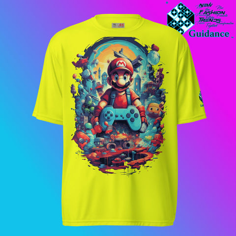 Pixel Adventure Mario Bros Gaming T Shirt by XGuidance Safety Yellow 9