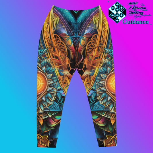 Polygonal Panorama Jogger Pants – Geometric Festival Streetwear by XGuidance XS 1