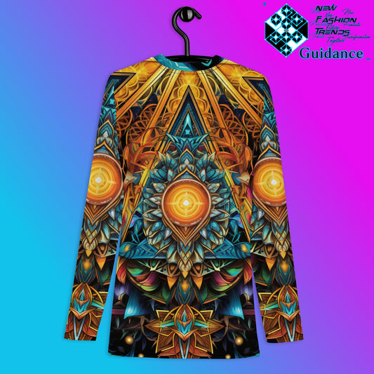 Polygonal Panorama Psychedelic Long Sleeve Rash Guard by XGuidance XS 2