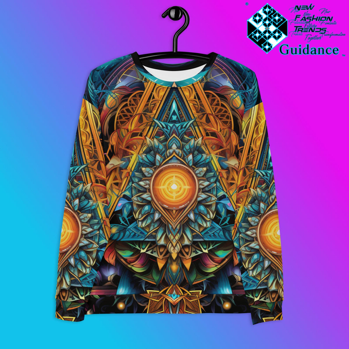 Polygonal Panorama Sweatshirt – Geometric Festival Streetwear by XGuidance XS 1