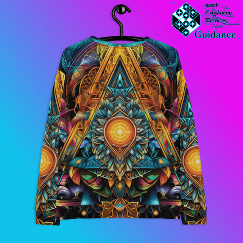Polygonal Panorama Sweatshirt – Geometric Festival Streetwear by XGuidance XS 2